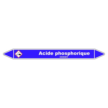 Marqueur de Tuyauterie - Acide Phosphorique - NFX 08-105 - Vinyle Laminé