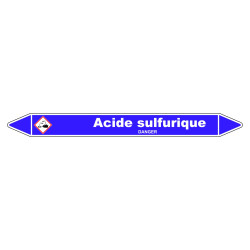 Marqueur de Tuyauterie - Acide Sulfurique - NFX 08-105 - Vinyle Laminé