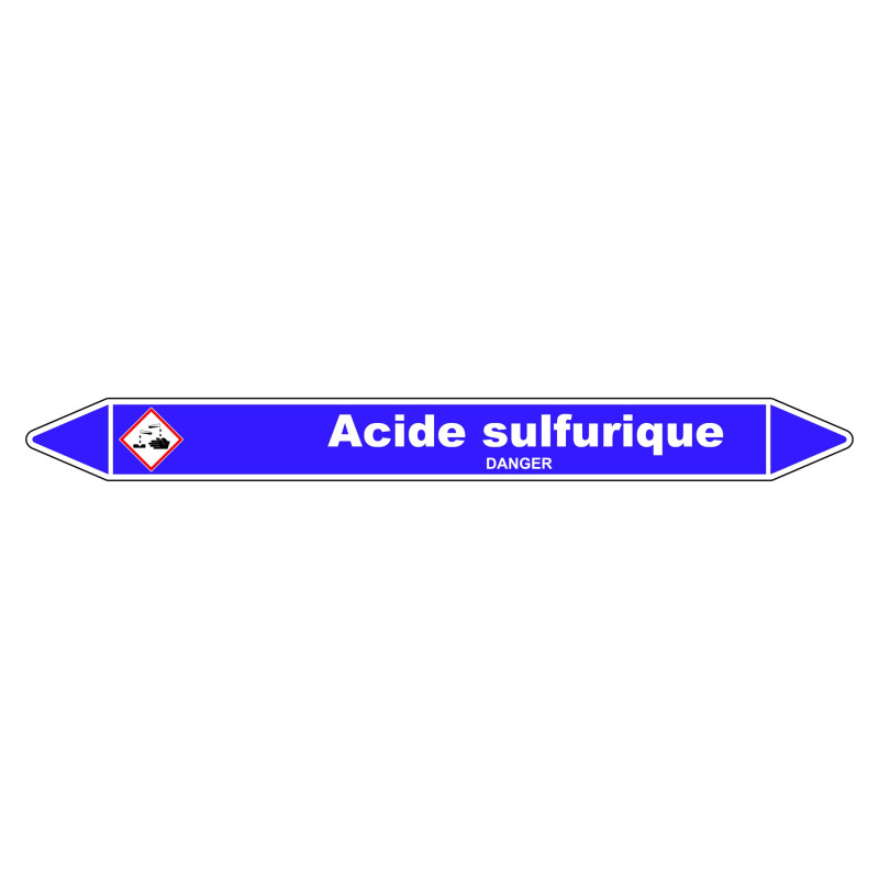 Marqueur de Tuyauterie - Acide Sulfurique - NFX 08-105 - Vinyle Laminé
