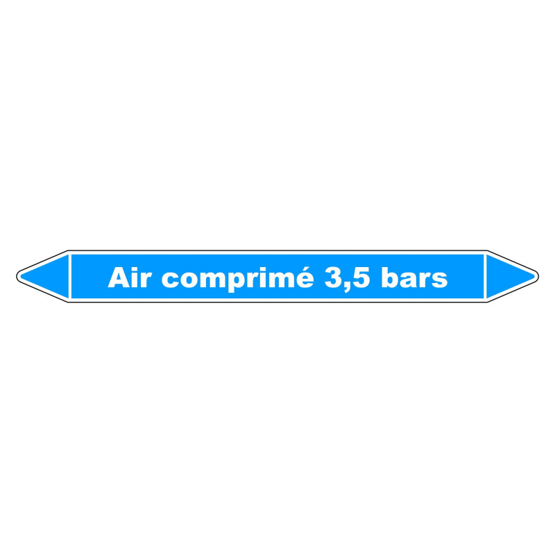 Marqueur de Tuyauterie "Air comprimé 3,5 bars" en Vinyle Laminé