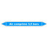 Marqueur de Tuyauterie "Air comprimé 3,5 bars" en Vinyle Laminé