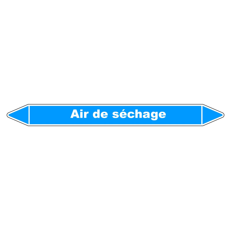 Marqueur de Tuyauterie - Air de Séchage - NFX 08-105 - Vinyle Laminé