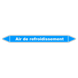 Marqueur de Tuyauterie "Air de refroidissement" en Vinyle Laminé