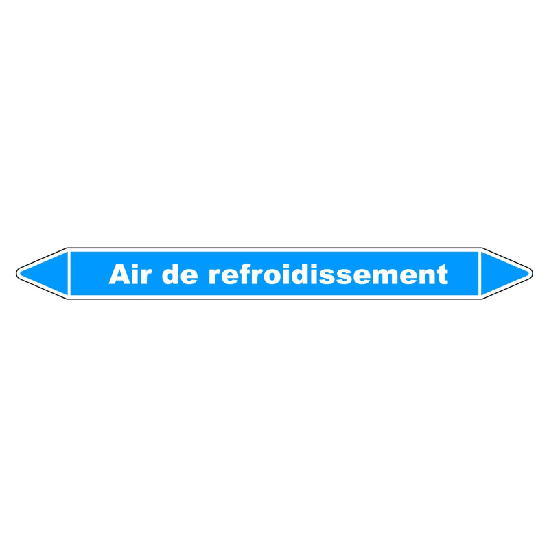 Marqueur de Tuyauterie "Air de refroidissement" en Vinyle Laminé