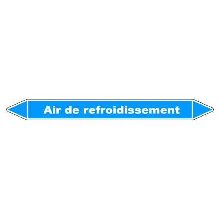 Marqueur de Tuyauterie "Air de refroidissement" en Vinyle Laminé