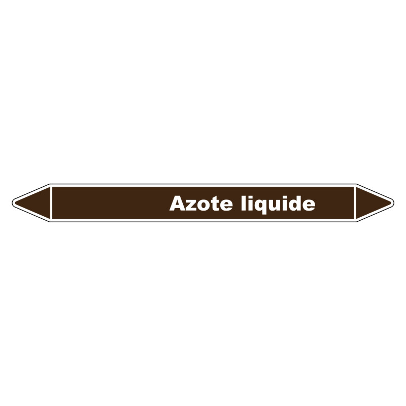 Marqueur de Tuyauterie Azote Liquide en Vinyle Laminé, robuste et visible.