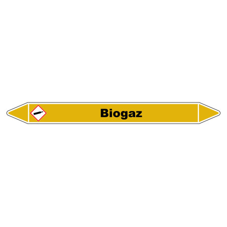 Marqueur de Tuyauterie "Biogaz" en Vinyle Laminé