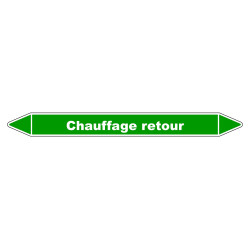 Marqueur de Tuyauterie - Chauffage Retour - NFX 08-105 - Vinyle Laminé