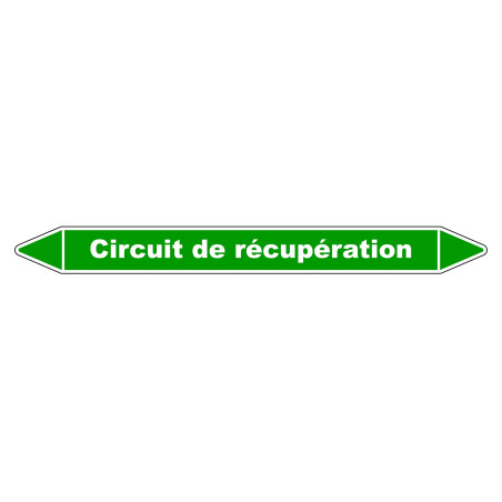 Marqueur de Tuyauterie "Circuit de récupération" en Vinyle Laminé