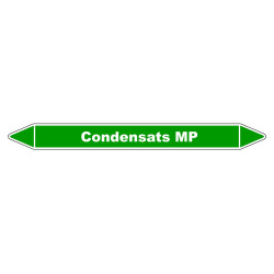 Marqueur de tuyauterie robuste en vinyle laminé indiquant "Condensats MP".