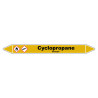 Marqueur de tuyauterie Cyclopropane en vinyle laminé, durable et visible.