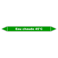 Marqueur de Tuyauterie - Eau chaude 45°C - NFX 08-105 - Vinyle Laminé