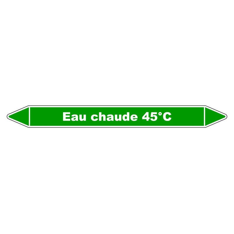 Marqueur de Tuyauterie - Eau chaude 45°C - NFX 08-105 - Vinyle Laminé