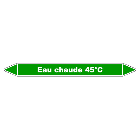 Marqueur de Tuyauterie - Eau chaude 45°C - NFX 08-105 - Vinyle Laminé