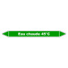 Marqueur de Tuyauterie - Eau chaude 45°C - NFX 08-105 - Vinyle Laminé