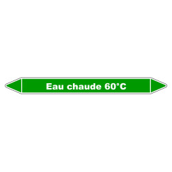 Marqueur de Tuyauterie - Eau chaude 60°C - NFX 08-105 - Vinyle Laminé