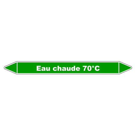 Marqueur de Tuyauterie - Eau Chaude 70°C - NFX 08-105 - Vinyle Laminé