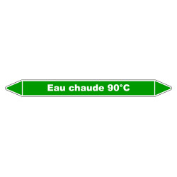 Marqueur de Tuyauterie - Eau chaude 90°C - NFX 08-105 - Vinyle Laminé