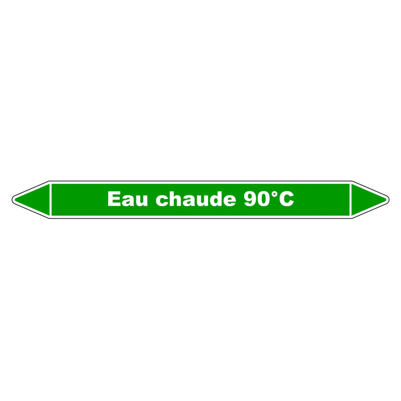 Marqueur de Tuyauterie - Eau chaude 90°C - NFX 08-105 - Vinyle Laminé