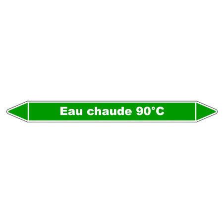Marqueur de Tuyauterie - Eau chaude 90°C - NFX 08-105 - Vinyle Laminé