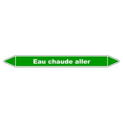 Marqueur de Tuyauterie - Eau Chaude Aller - NFX 08-105 - Vinyle Laminé