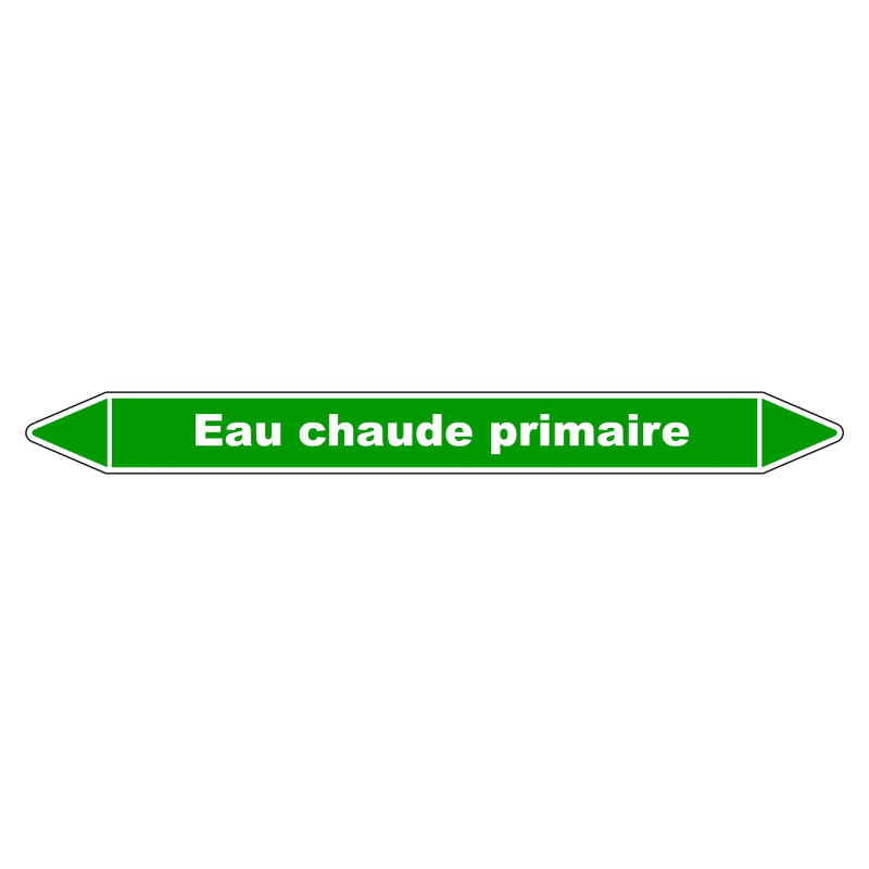 Marqueur de Tuyauterie "Eau chaude primaire" en Vinyle Laminé