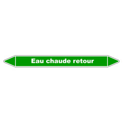 Marqueur de Tuyauterie - Eau Chaude Retour - NFX 08-105 - Vinyle Laminé