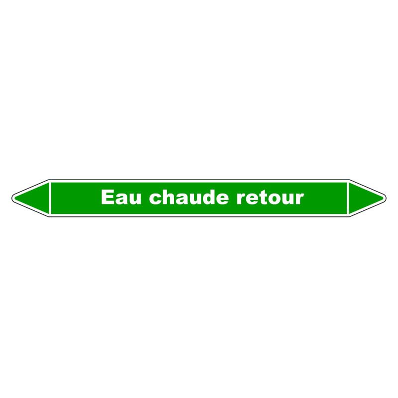 Marqueur de Tuyauterie - Eau Chaude Retour - NFX 08-105 - Vinyle Laminé