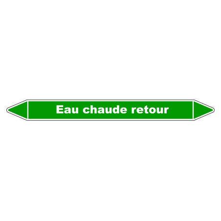 Marqueur de Tuyauterie - Eau Chaude Retour - NFX 08-105 - Vinyle Laminé