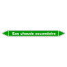 Marqueur de Tuyauterie "Eau chaude secondaire" en Vinyle Laminé