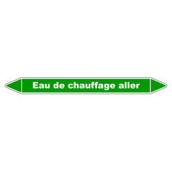 Marqueur de Tuyauterie - Eau de Chauffage Aller - NFX 08-105 - Vinyle Laminé