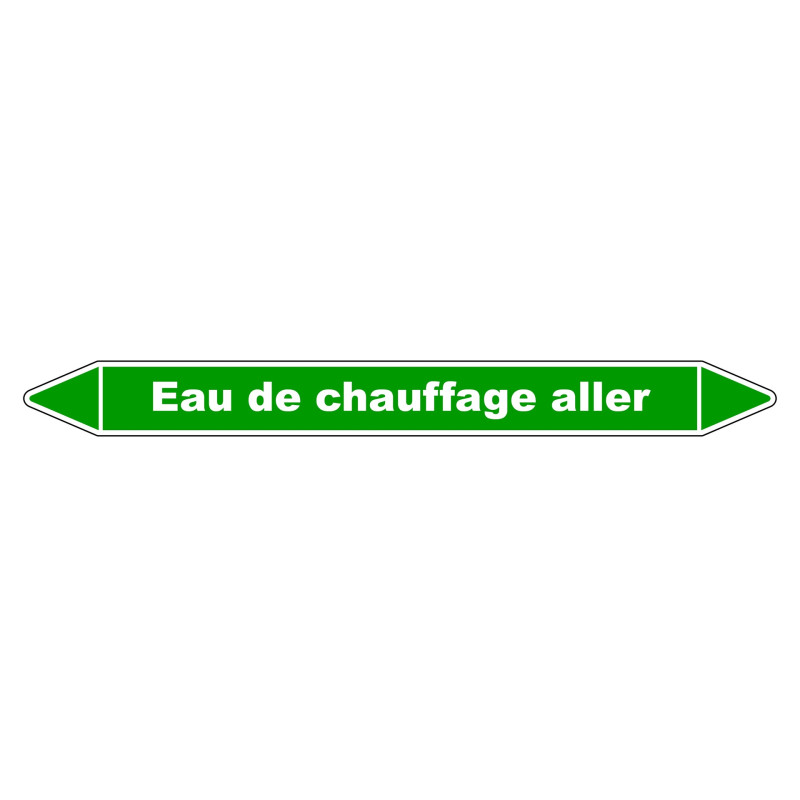 Marqueur de Tuyauterie - Eau de Chauffage Aller - NFX 08-105 - Vinyle Laminé