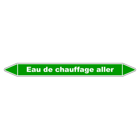 Marqueur de Tuyauterie - Eau de Chauffage Aller - NFX 08-105 - Vinyle Laminé