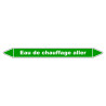 Marqueur de Tuyauterie - Eau de Chauffage Aller - NFX 08-105 - Vinyle Laminé