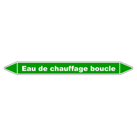 Marqueur de Tuyauterie "Eau de chauffage boucle" en Vinyle Laminé