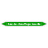 Marqueur de Tuyauterie "Eau de chauffage boucle" en Vinyle Laminé