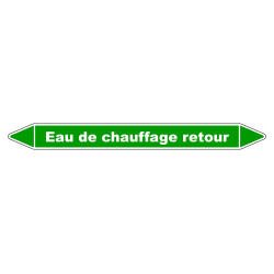 Marqueur de Tuyauterie - Eau de Chauffage Retour - NFX 08-105 - Vinyle Laminé