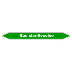 Marqueur de Tuyauterie "Eau clarifloculée" en Vinyle Laminé