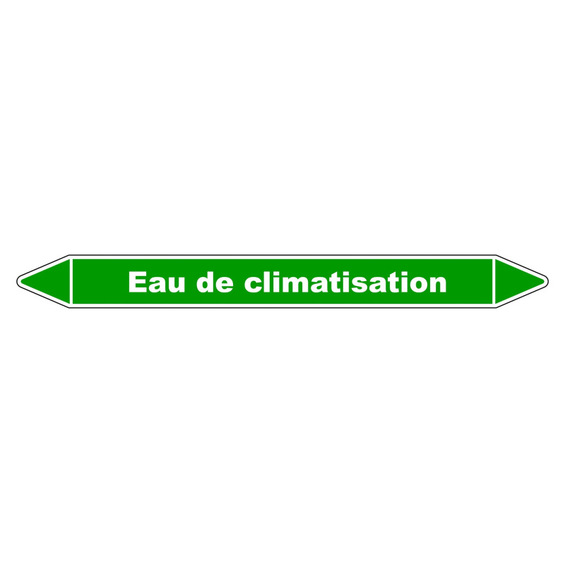 Marqueur de Tuyauterie "Eau de climatisation" en Vinyle Laminé
