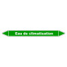 Marqueur de Tuyauterie "Eau de climatisation" en Vinyle Laminé