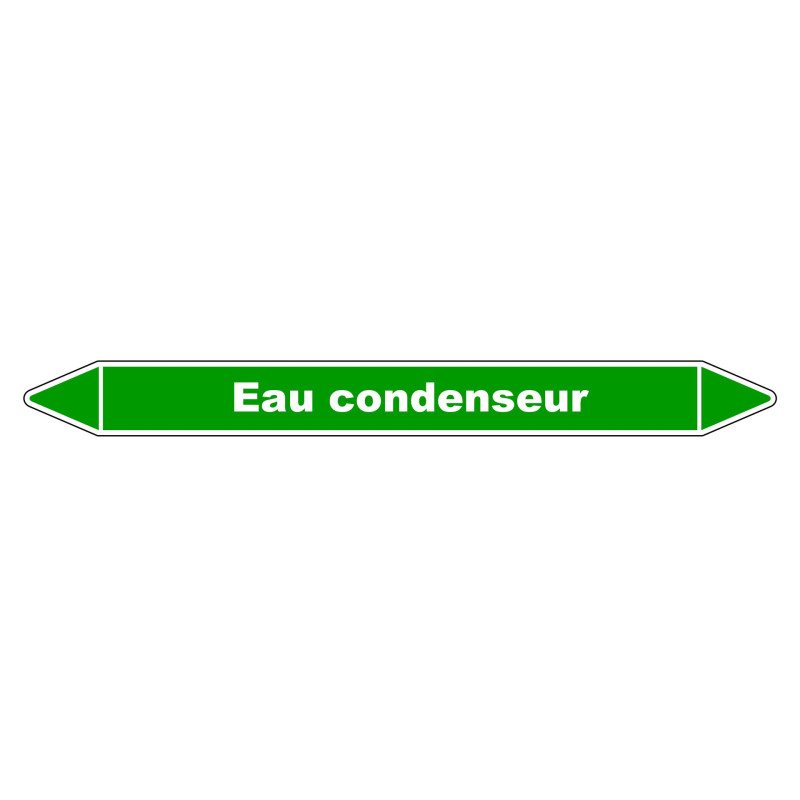 Marqueur de Tuyauterie - Eau condenseur - NFX 08-105 - Vinyle Laminé