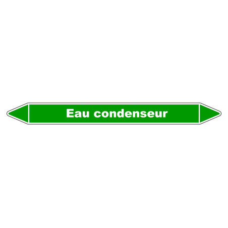 Marqueur de Tuyauterie - Eau condenseur - NFX 08-105 - Vinyle Laminé