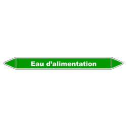 Marqueur de Tuyauterie "Eau d’alimentation" en Vinyle Laminé