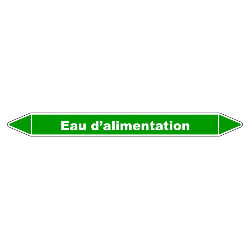 Marqueur de Tuyauterie "Eau d’alimentation" en Vinyle Laminé