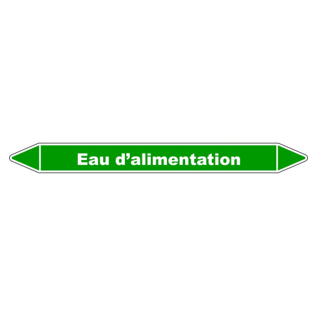 Marqueur de Tuyauterie "Eau d’alimentation" en Vinyle Laminé