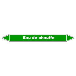 Marqueur de Tuyauterie "Eau de chauffe" en Vinyle Laminé