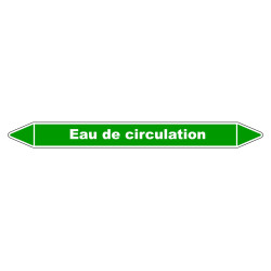 Marqueur de Tuyauterie - Eau de Circulation - NFX 08-105 - Vinyle Laminé