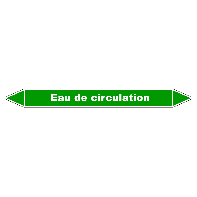 Marqueur de Tuyauterie - Eau de Circulation - NFX 08-105 - Vinyle Laminé