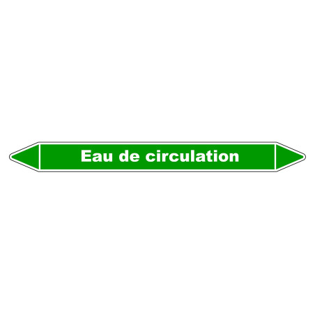 Marqueur de Tuyauterie - Eau de Circulation - NFX 08-105 - Vinyle Laminé