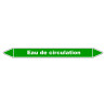 Marqueur de Tuyauterie - Eau de Circulation - NFX 08-105 - Vinyle Laminé